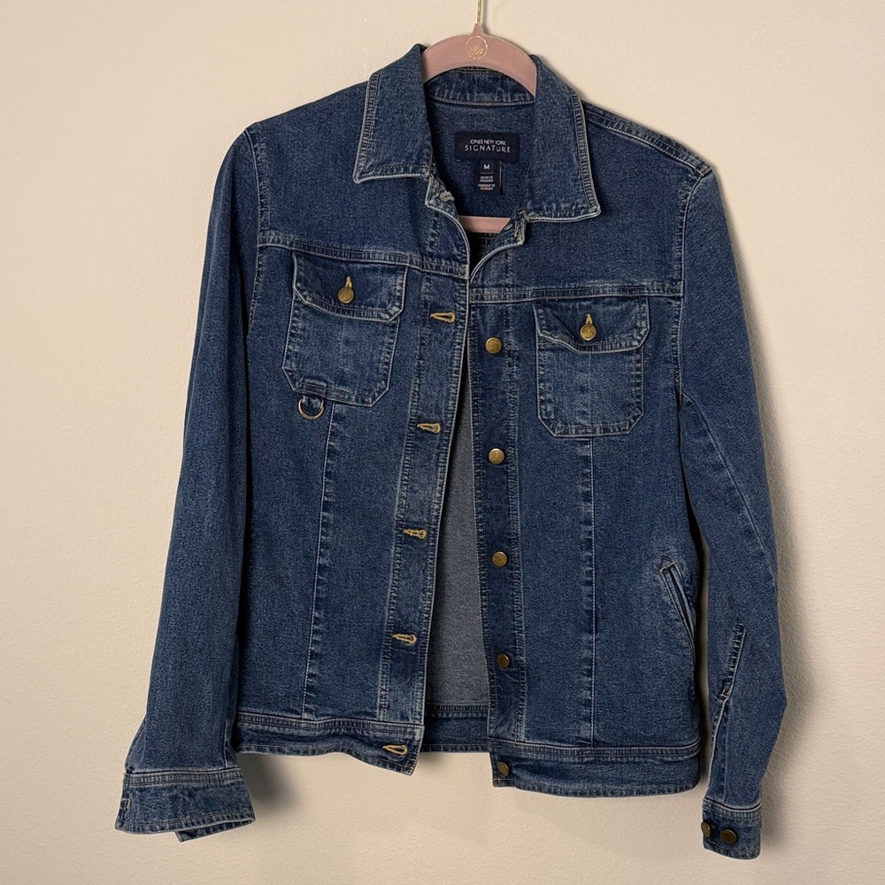 Jones New York Classic Dark Blue Jean Jacket